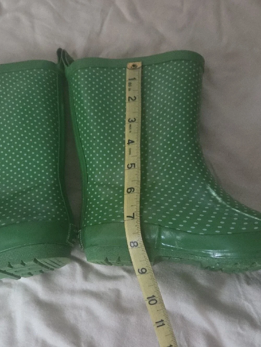 Janie and Jack Green Polka Dot Kids Rain Boots Size 2